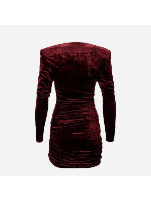 Stretch Velvet Dress  ALEXANDRE VAUTHIER 233DR1609-BLACK-CHERRY-RED