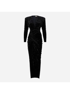 Long Draped Velvet Dress  ALEXANDRE VAUTHIER 233DR1983-BLACK