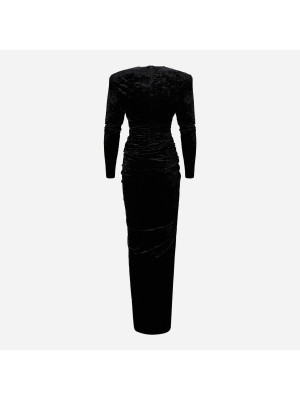 Long Draped Velvet Dress  ALEXANDRE VAUTHIER 233DR1983-BLACK
