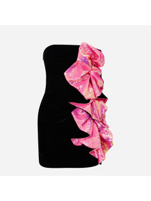 Mini Bustier Dress ALEXANDRE VAUTHIER 234DR2014-BLACK-NEON-PINK
