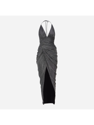 Crystal Draped Dress ALEXANDRE VAUTHIER 241DR1675-SILVER