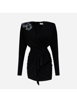 Long Shoulder Mini Dress ALEXANDRE VAUTHIER 241DR2076F-BLACK