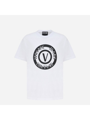 V-emblem Cotton T-shirt  VERSACE JEANS COUTURE 76GAHT06-003