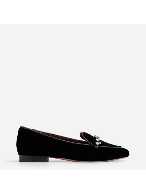Bruna Flat Velvet Loafers MALONE SOULIERS BRUNA-10-1-BLACK-BLACK-BLACK-BLACK