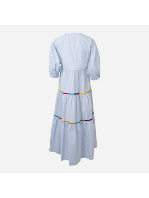 Crafty Embroidered Dress MIRA MIKATI DRE026A-BLUE