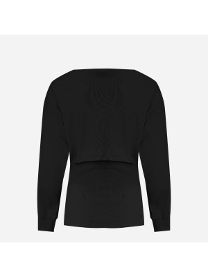 Cut-Out Sweatshirt  AWAKE MODE PSS24-JE02-OC01-BLACK