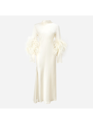 Satin Bias Feather Dress  LAPOINTE R5003061AJA-102