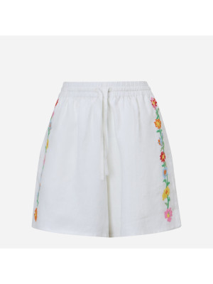 Flower Embroidered Shorts  MIRA MIKATI SRT005A-BEIGE