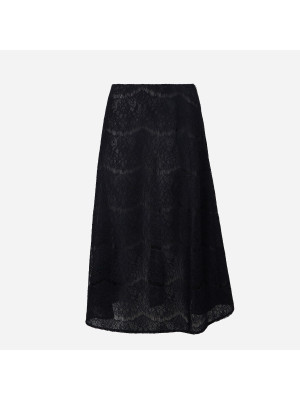Black Lace Midi Skirt  AWAKE MODE SS24-S03-KK08-BLACK