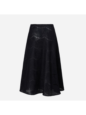 Black Lace Midi Skirt  AWAKE MODE SS24-S03-KK08-BLACK