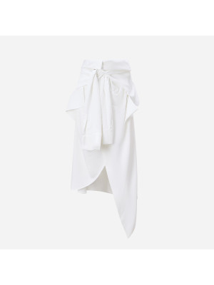White Poplin Skirt  AWAKE MODE SS24-S06-PL01-WHITE