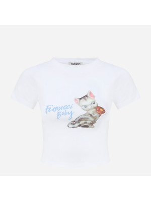 Logo Kitten Baby T-Shirt FIORUCCI W20TBBY1CWH-WHITE