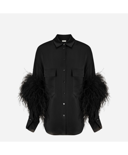 Satin Feathers Shirt  LAPOINTE R5002137AJA-001