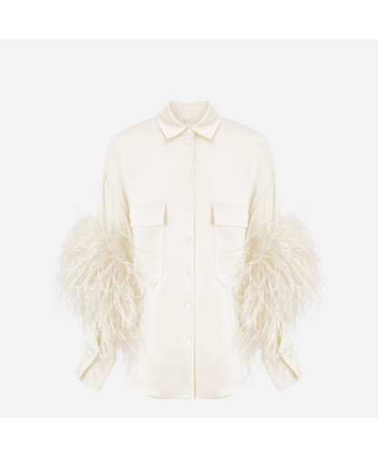 Satin Feathers Shirt  LAPOINTE R5002137AJA-102