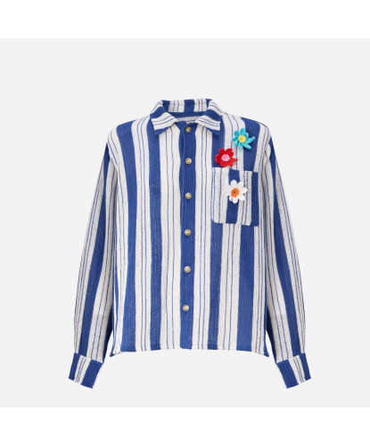 Knitted Stripe Shirt MIRA MIKATI SHT009C-BLUE
