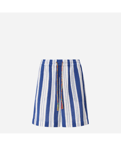 Knitted Stripe Shorts MIRA MIKATI SRT003C-BLUE